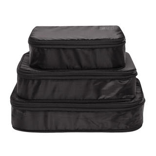Compression Packing Cubes – Recycled Nylon – 3-pack – Black - Glamourous Grace