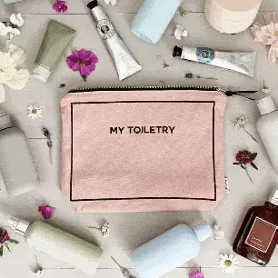 Toiletry Pouch with Coated Lining – Pink/Blush - Glamourous Grace