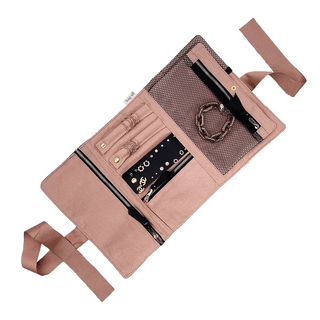 Large Jewelry Roll, Travel Pouch – Black - Glamourous Grace
