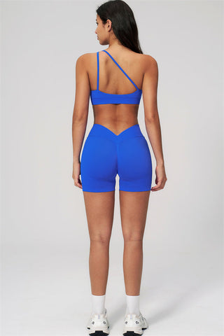 The Empower One-Shoulder Sports Bra Shorts 2-Piece Set