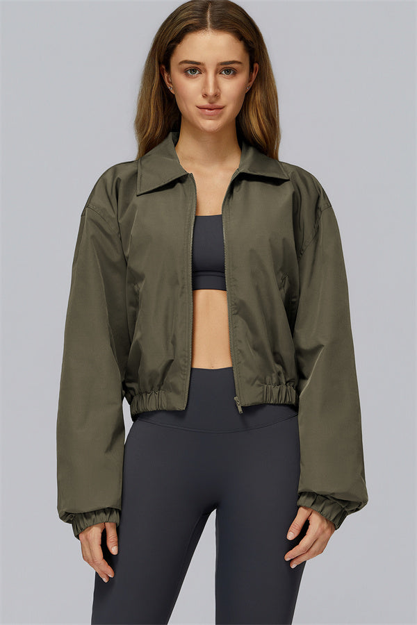 The Elle Form Crop Zip Jacket - Glamourous Grace