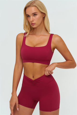 The Lushness V-Back Sports Bra Shorts 2-Piece Set