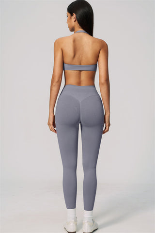 The Velvetine Halter Sports Bra Leggings 2-Piece Set