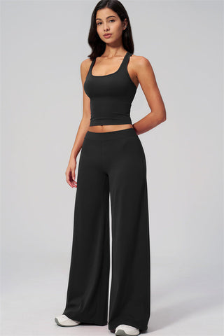 The Revive Crop Top Straight Leg Pants 2-Piece Set