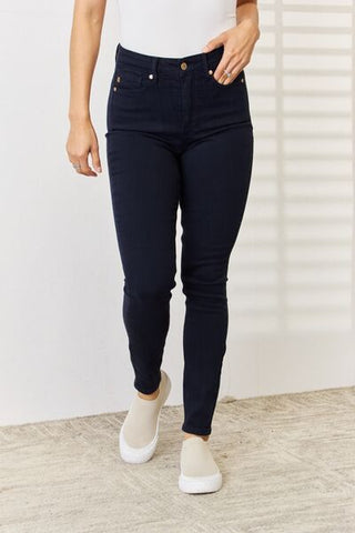 Judy Blue Clara Garment Dyed Tummy Control Blue Denim Skinny Jeans