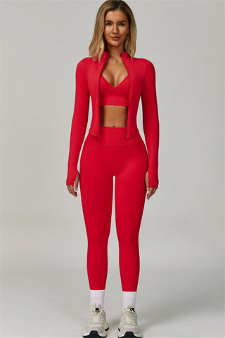 The Empower Jacket Sports Bra Leggings 3-Piece Set