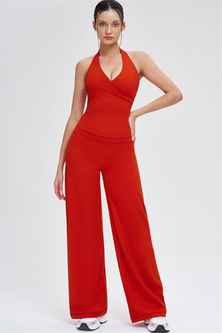 The Stride Crop Top Straight Leg Pants 2-Piece Set