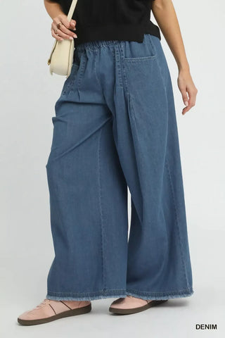 Umgee Stone Washed Wide Leg Pants - Glamourous Grace