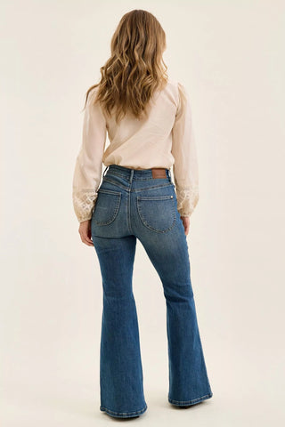 Judy Blue Double Button Tummy Control Flared Leg Jeans