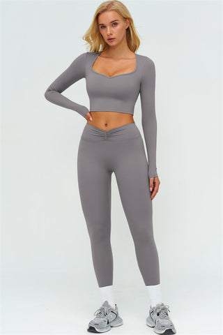 The Lushness Long Sleeve Crop top Leggings 2-Piece Set