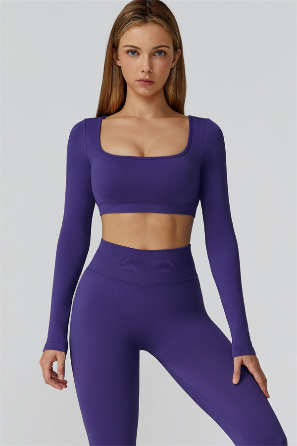 The Reign Long Sleeve Crop Top Leggings 2-Piece Set - Glamourous Grace