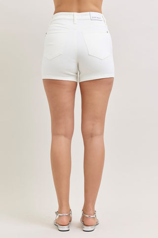 Judy Blue High-Waisted White Denim Shorts
