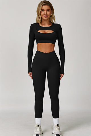 The Lavish Long Sleeve Cut-out Crop Top