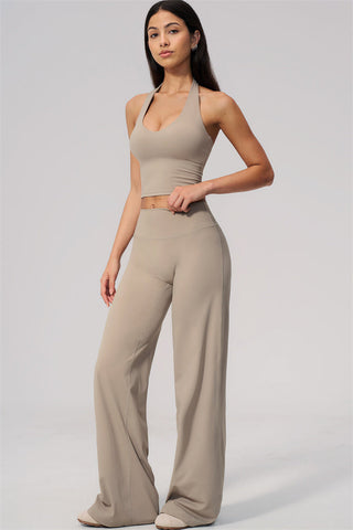 The Twirl Wide Strap Halter Crop Top