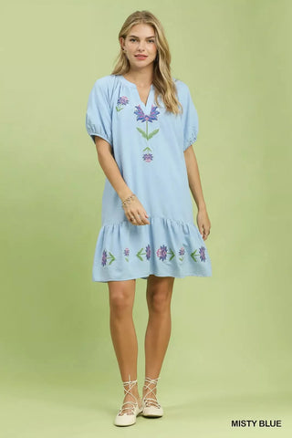 Umgee Embroidered Floral Babydoll Dress - Glamourous Grace