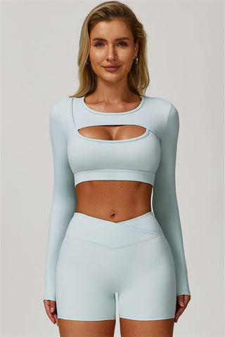 The Lavish Long Sleeve Cut-out Crop Top