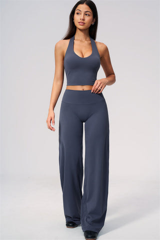 The Twirl Wide Strap Halter Crop Top
