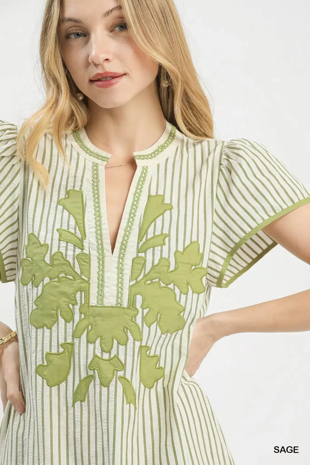 Umgee Stripe Midi Dress with Lace Trim - Glamourous Grace