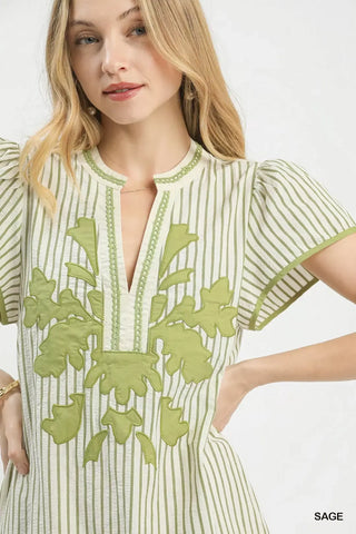 Umgee Stripe Midi Dress with Lace Trim - Glamourous Grace