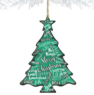 Merry Christmas Tree Wooden Ornaments - Tree Ornament by Nature Wonders - Christmas Decor - 8198112-2