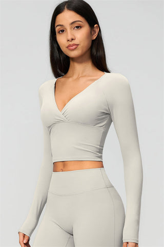 The Lox Long Sleeve Crop top Flared Leggings 2-Piece Set