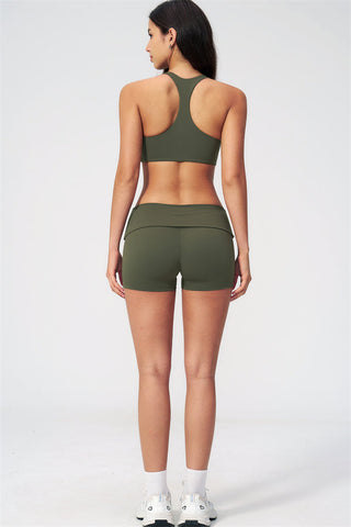 The Evoke Racerback Sports Bra Shorts 2-Piece Set