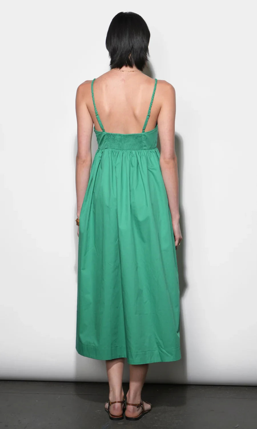 Libby Green Boned Bodice Midi Dress