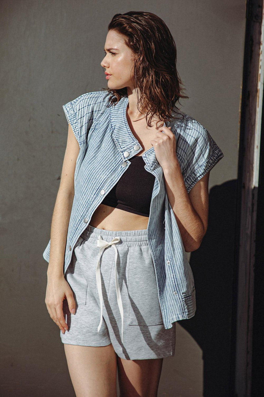 LATE SUMMER NIGHTS DENIM VEST - Glamourous Grace