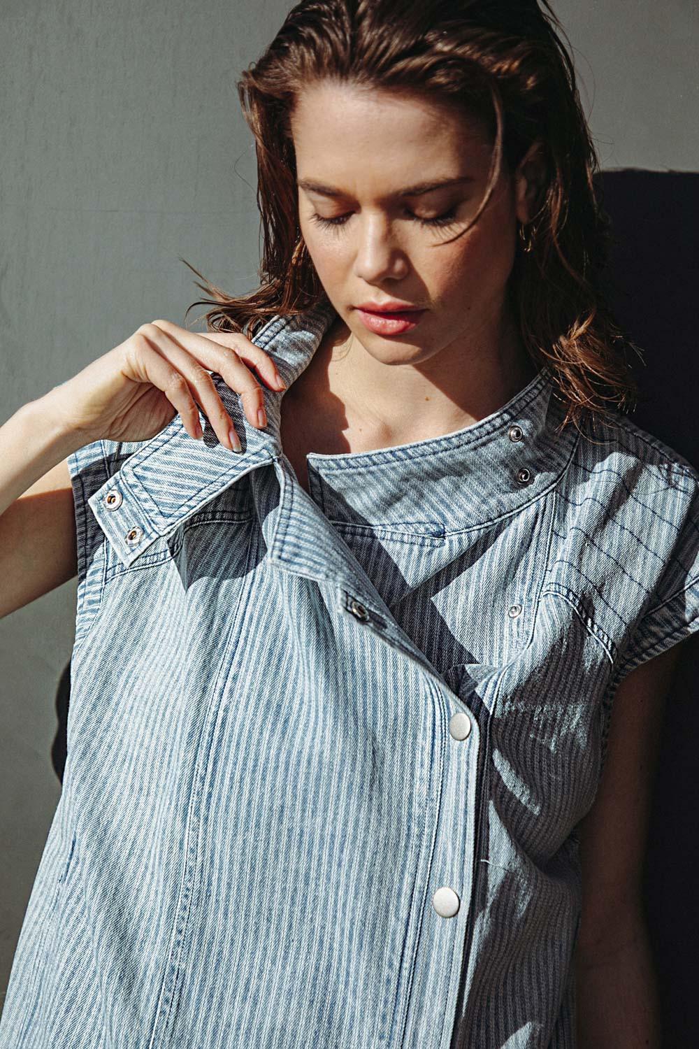 LATE SUMMER NIGHTS DENIM VEST - Glamourous Grace