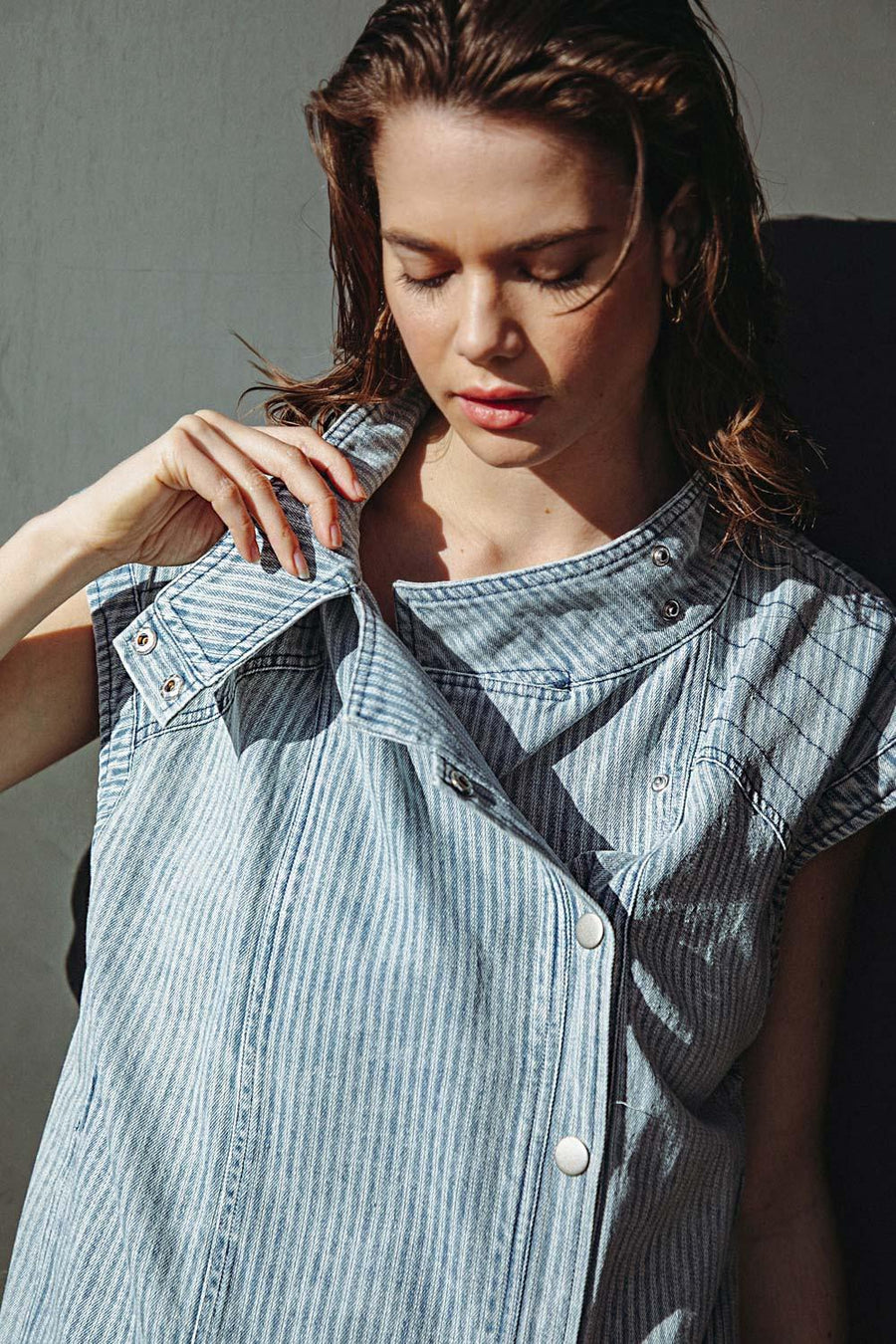 LATE SUMMER NIGHTS DENIM VEST - Glamourous Grace