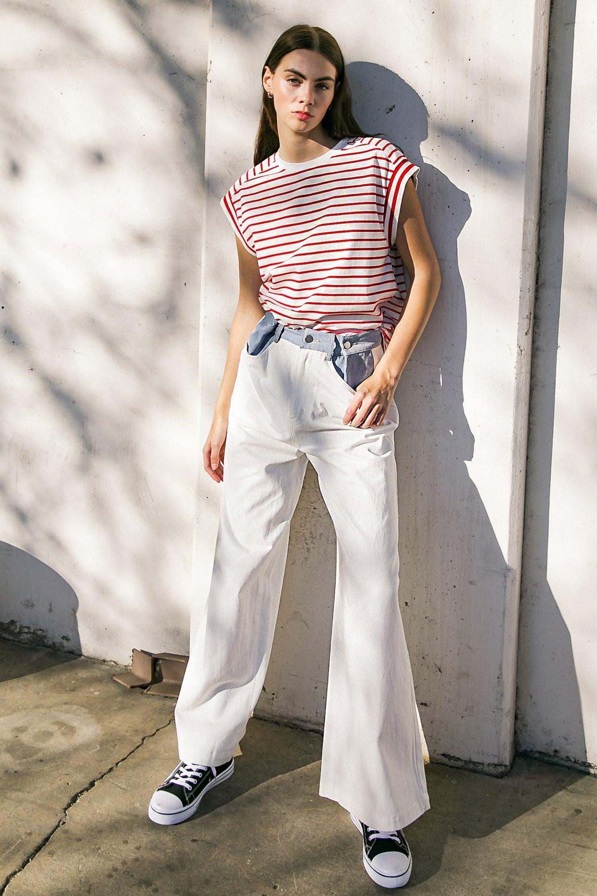 CLAIM TO FAME DENIM TWILL PANTS - Glamourous Grace