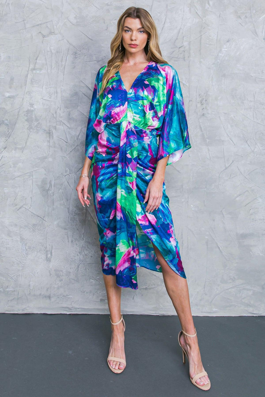 ON THE HORIZON WOVEN SATIN MIDI DRESS - Glamourous Grace