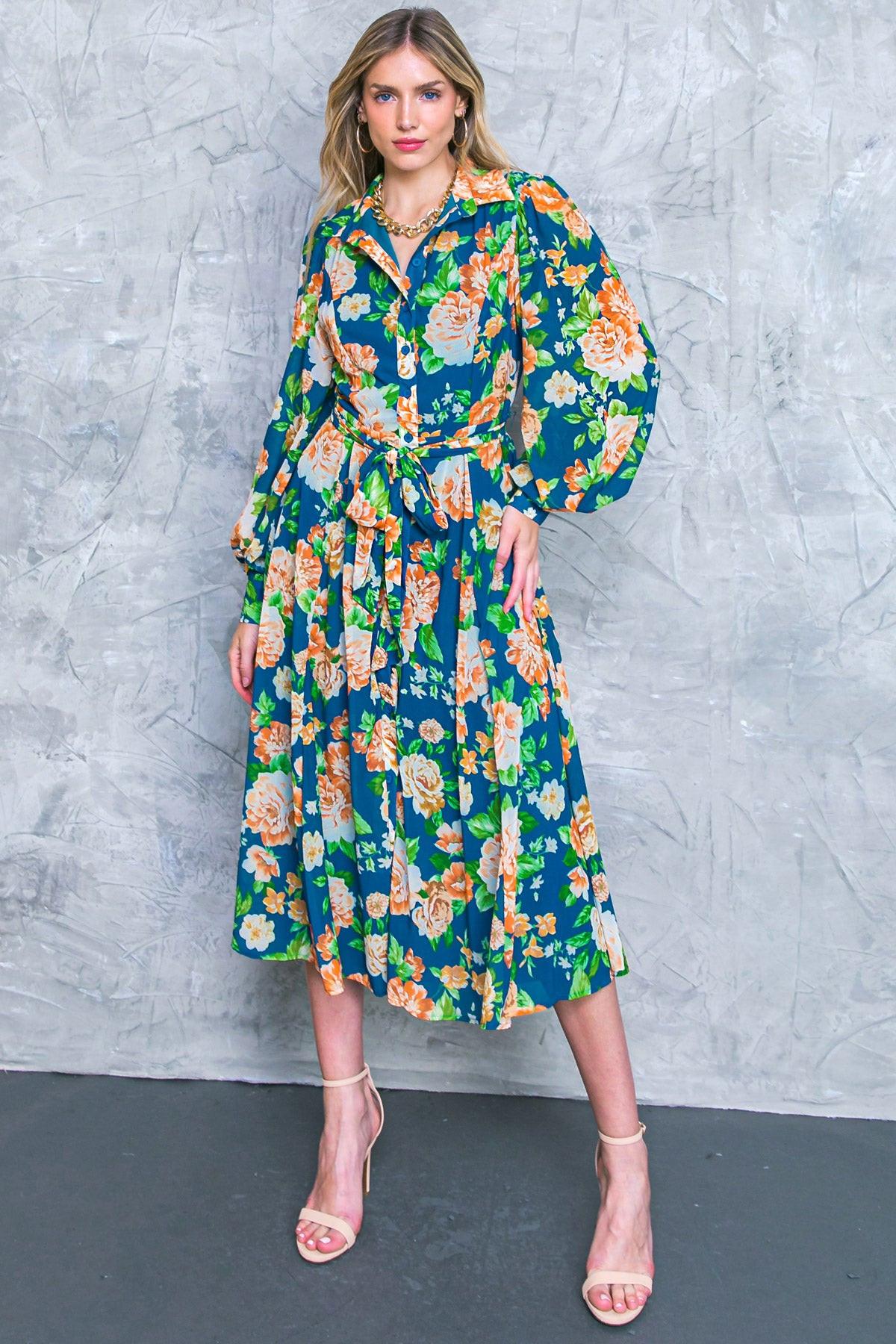 BUBBLY BLISS WOVEN MIDI SHIRT DRESS - Glamourous Grace