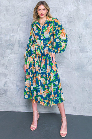 BUBBLY BLISS WOVEN MIDI SHIRT DRESS - Glamourous Grace