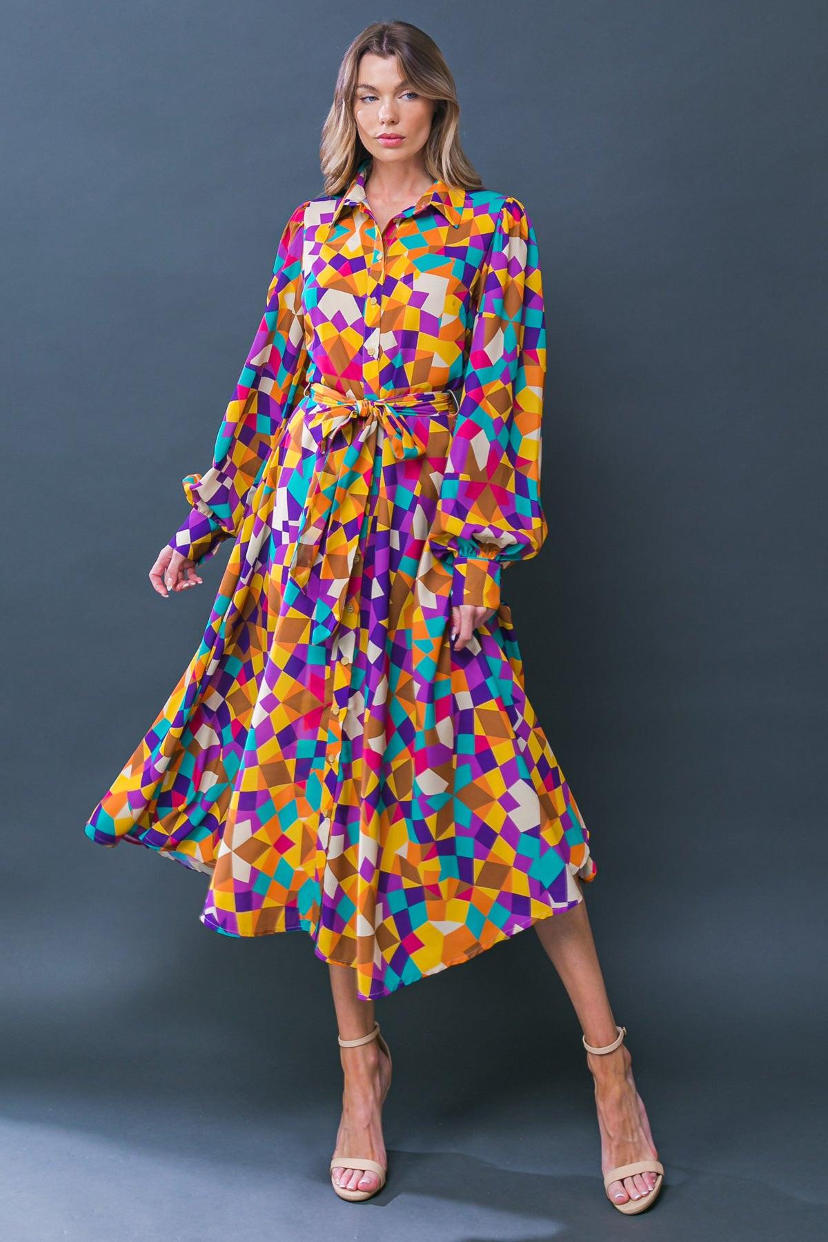 CHANGE IN THE AIR WOVEN MIDI DRESS - Glamourous Grace