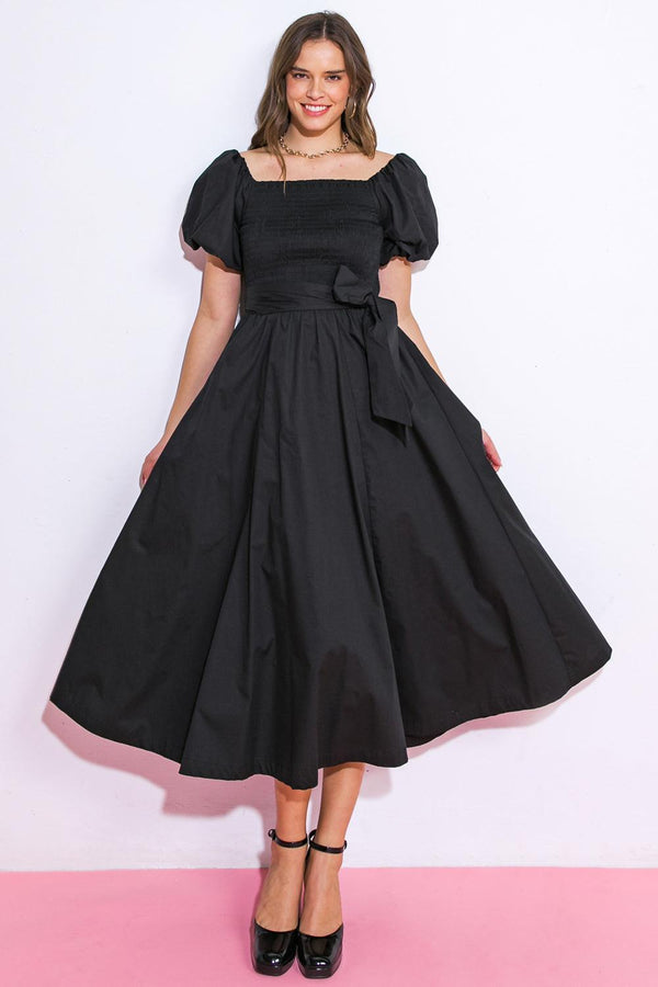 A PEACEFUL PLACE WOVEN MIDI DRESS - Glamourous Grace