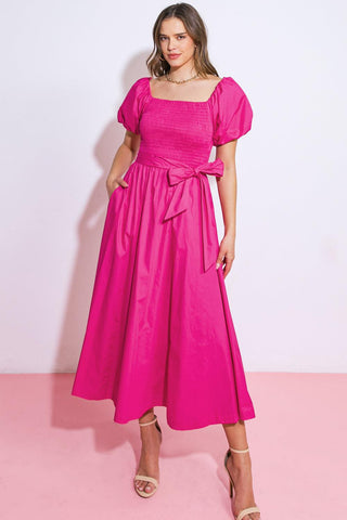 A PEACEFUL PLACE WOVEN MIDI DRESS - Glamourous Grace