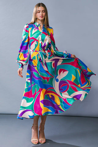 FOCUSED ON PRIORITIES WOVEN MIDI DRESS - Glamourous Grace