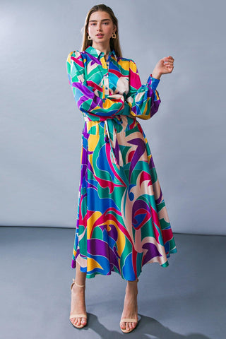 FOCUSED ON PRIORITIES WOVEN MIDI DRESS - Glamourous Grace