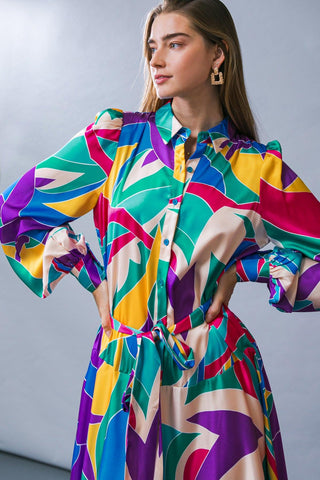 FOCUSED ON PRIORITIES WOVEN MIDI DRESS - Glamourous Grace