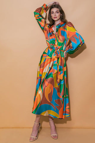 FOCUSED ON PRIORITIES WOVEN MIDI DRESS - Glamourous Grace