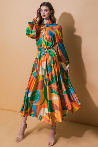FOCUSED ON PRIORITIES WOVEN MIDI DRESS - Glamourous Grace
