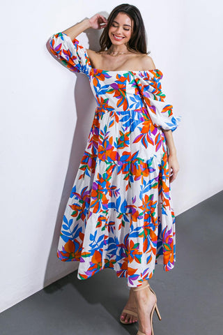 FEELING OPTIMISTIC WOVEN MIDI DRESS - Glamourous Grace