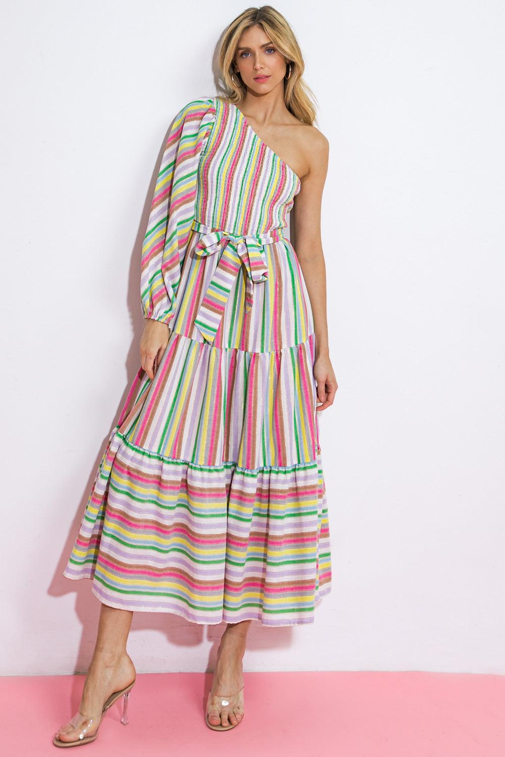NO MATTER WHERE I GO WOVEN MIDI DRESS - Glamourous Grace