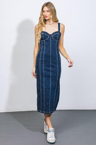 A GREATER LOVE DENIM MIDI DRESS - Glamourous Grace