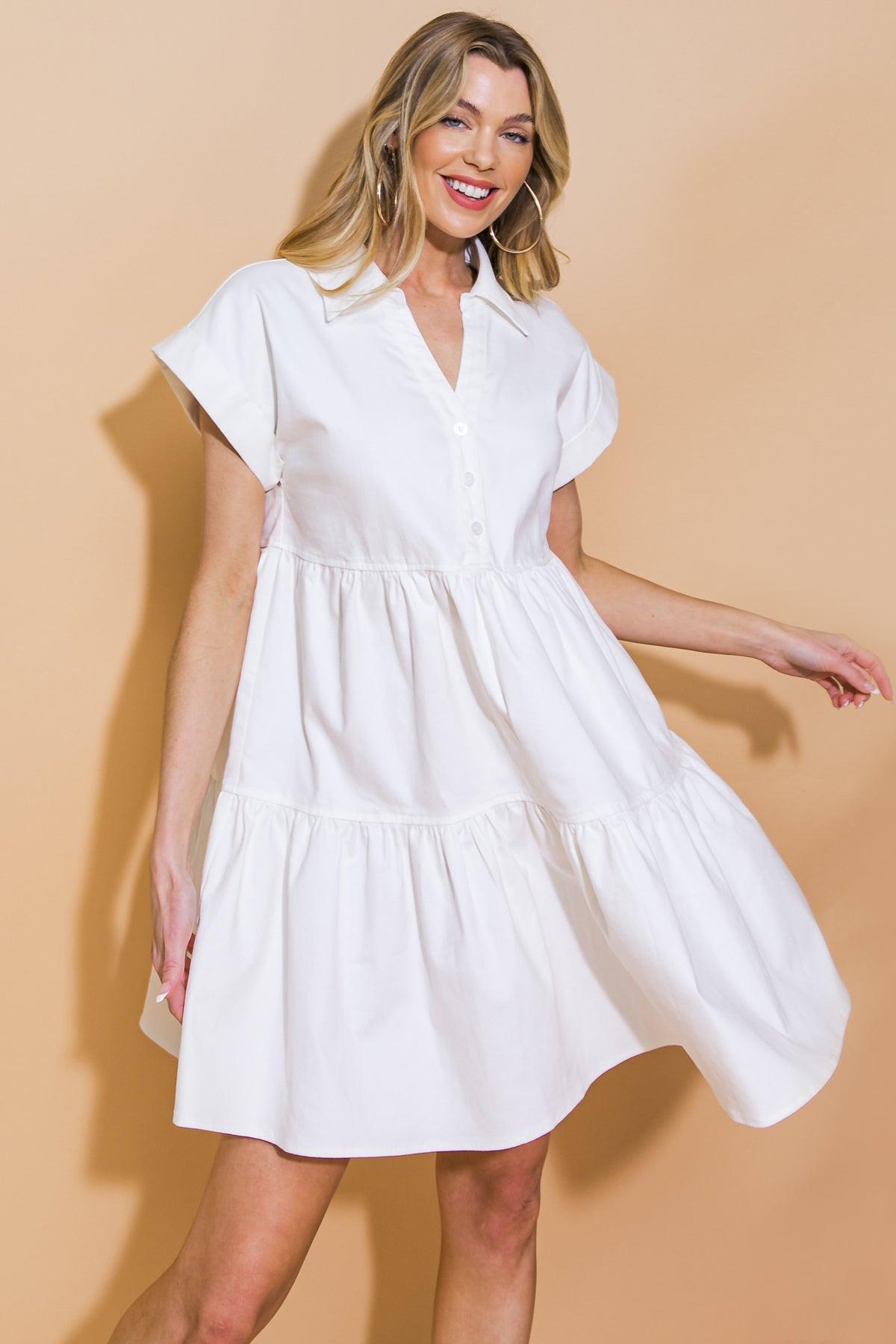 TIMELESS BEAUTY TWILL MINI DRESS - Glamourous Grace