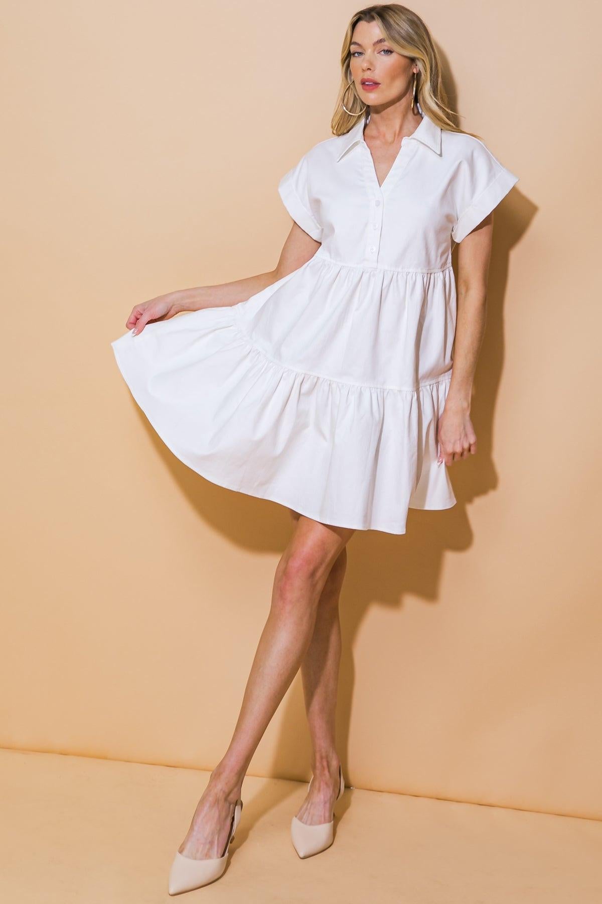 TIMELESS BEAUTY TWILL MINI DRESS - Glamourous Grace