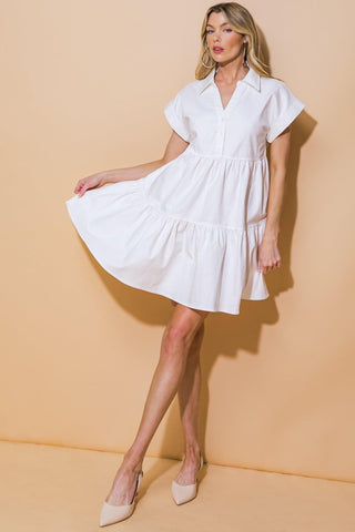 TIMELESS BEAUTY TWILL MINI DRESS - Glamourous Grace