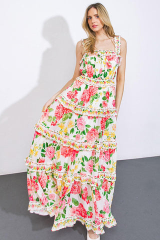 PULLING HEARTSTRINGS WOVEN MAXI DRESS - Glamourous Grace