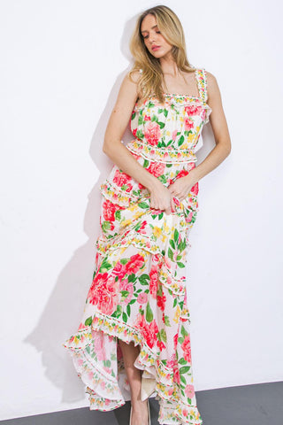 PULLING HEARTSTRINGS WOVEN MAXI DRESS - Glamourous Grace